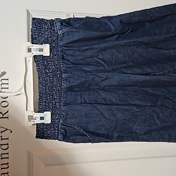 NWT: Girls M 7/8 long-sleeve marigold top and elastic wide leg jean pants outfit - Picture 4 of 9